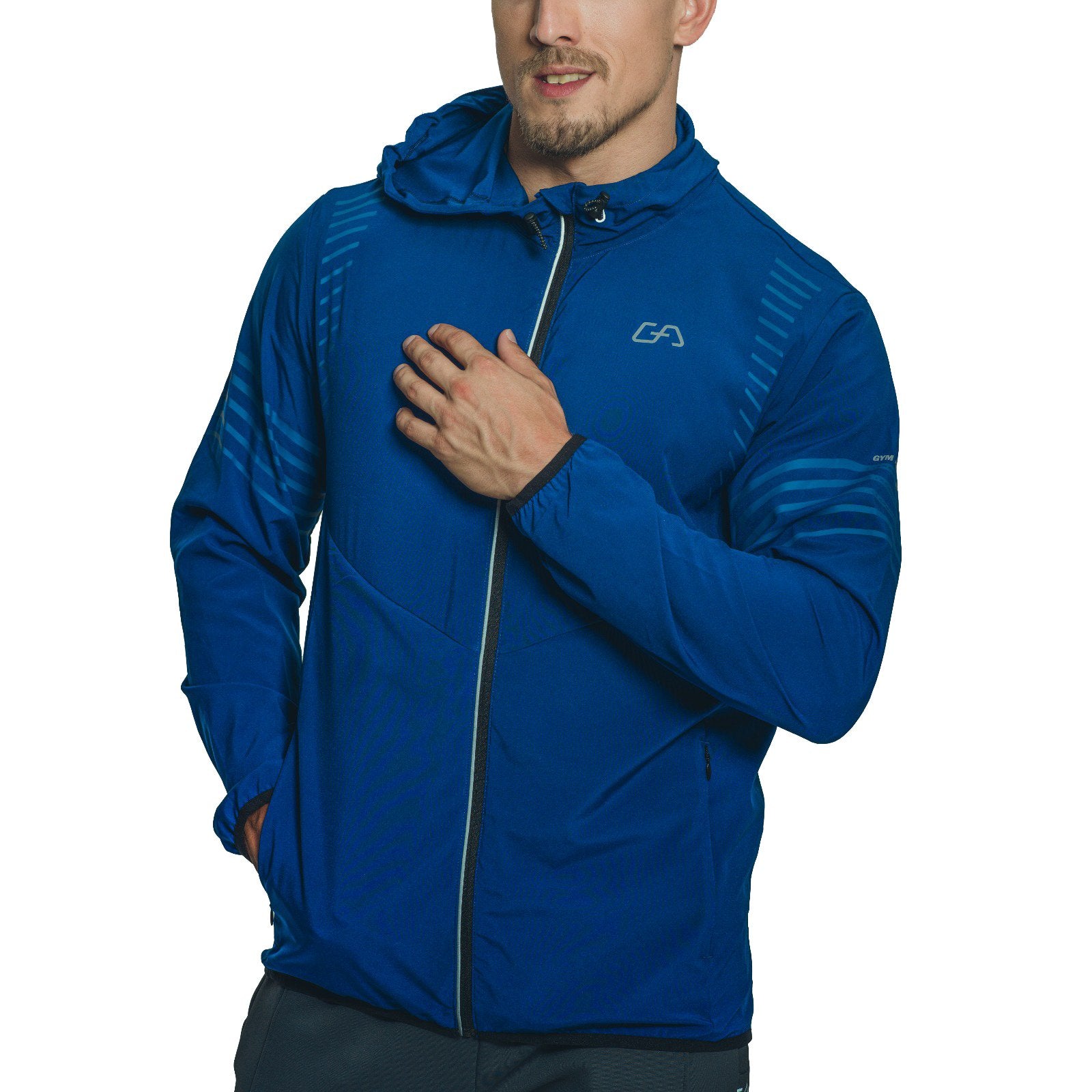 Image of Packable Windbreaker Performance jacket with hood for Men