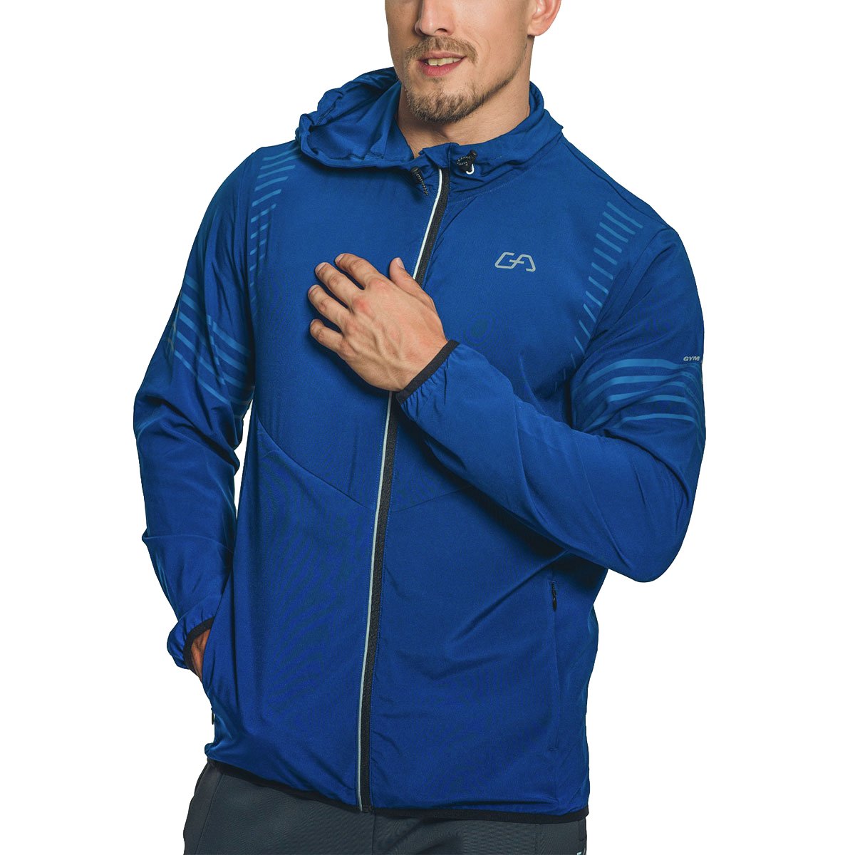 Image of Packable Windbreaker Performance jacket with hood for Men