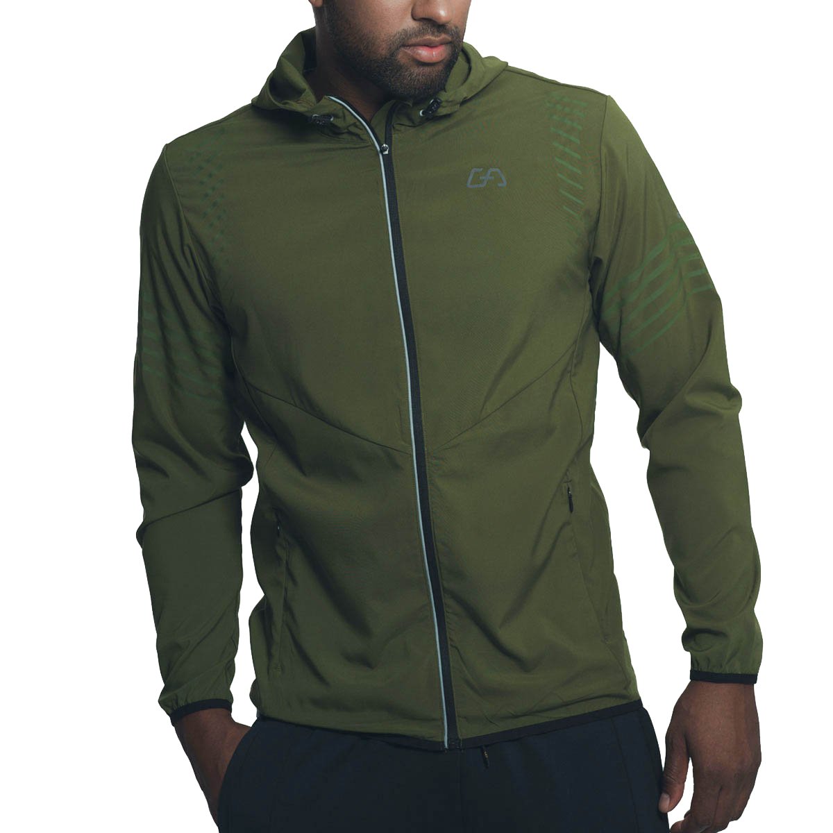 Image of Packable Windbreaker Performance jacket with hood for Men