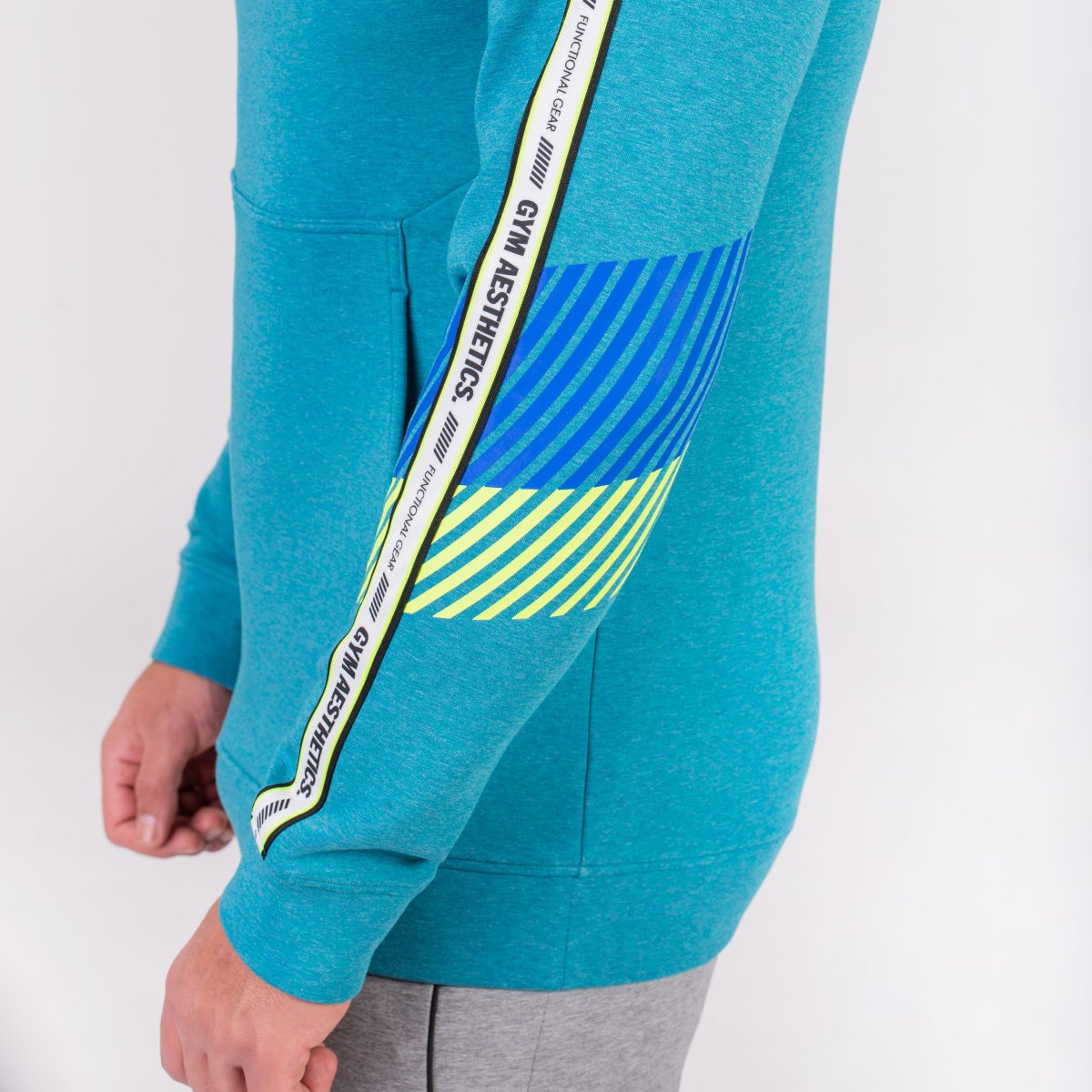 Image of Protection Detachable Mask 1/2 Zip Mock Hoodies for Men