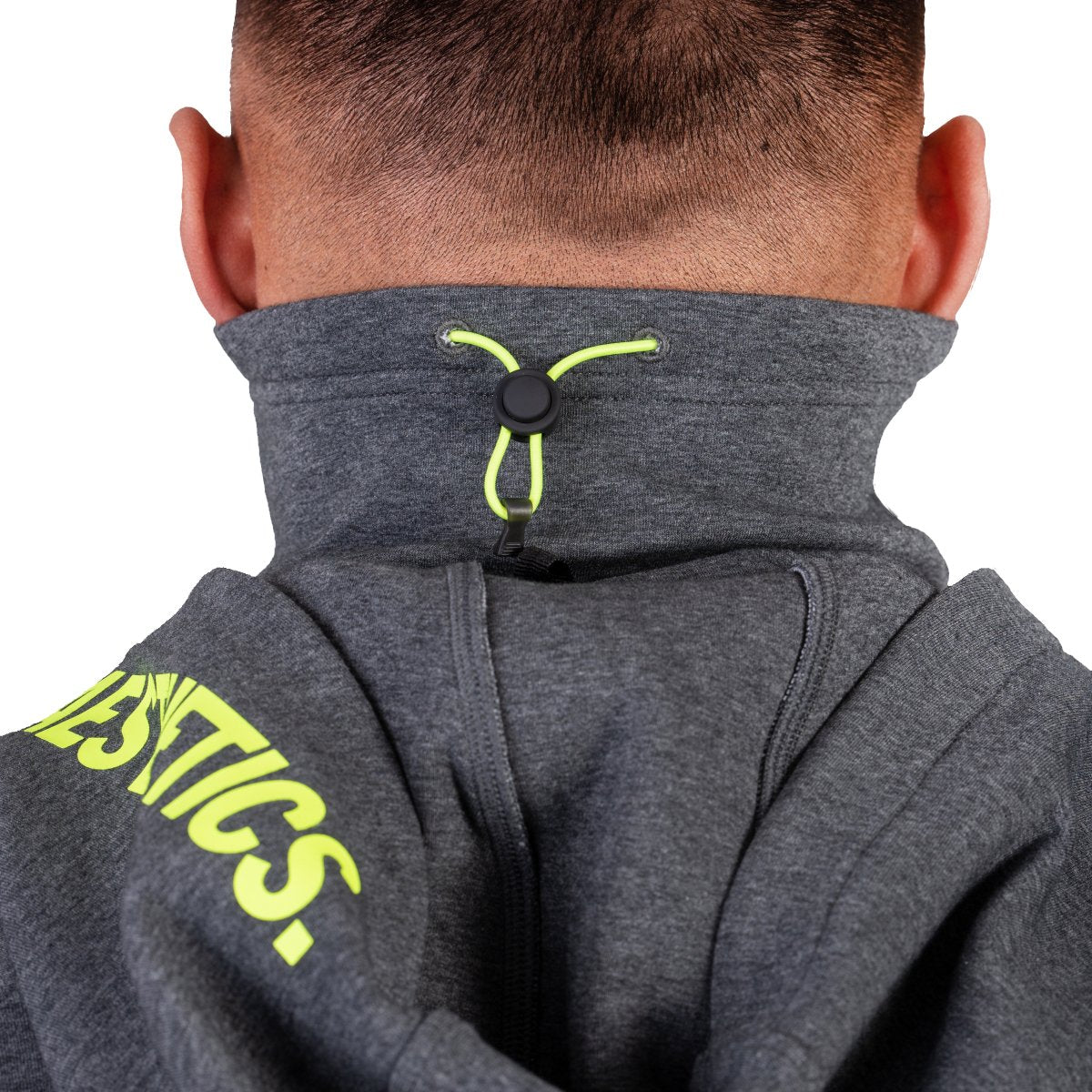 Image of Protection Detachable Mask 1/2 Zip Mock Hoodies for Men