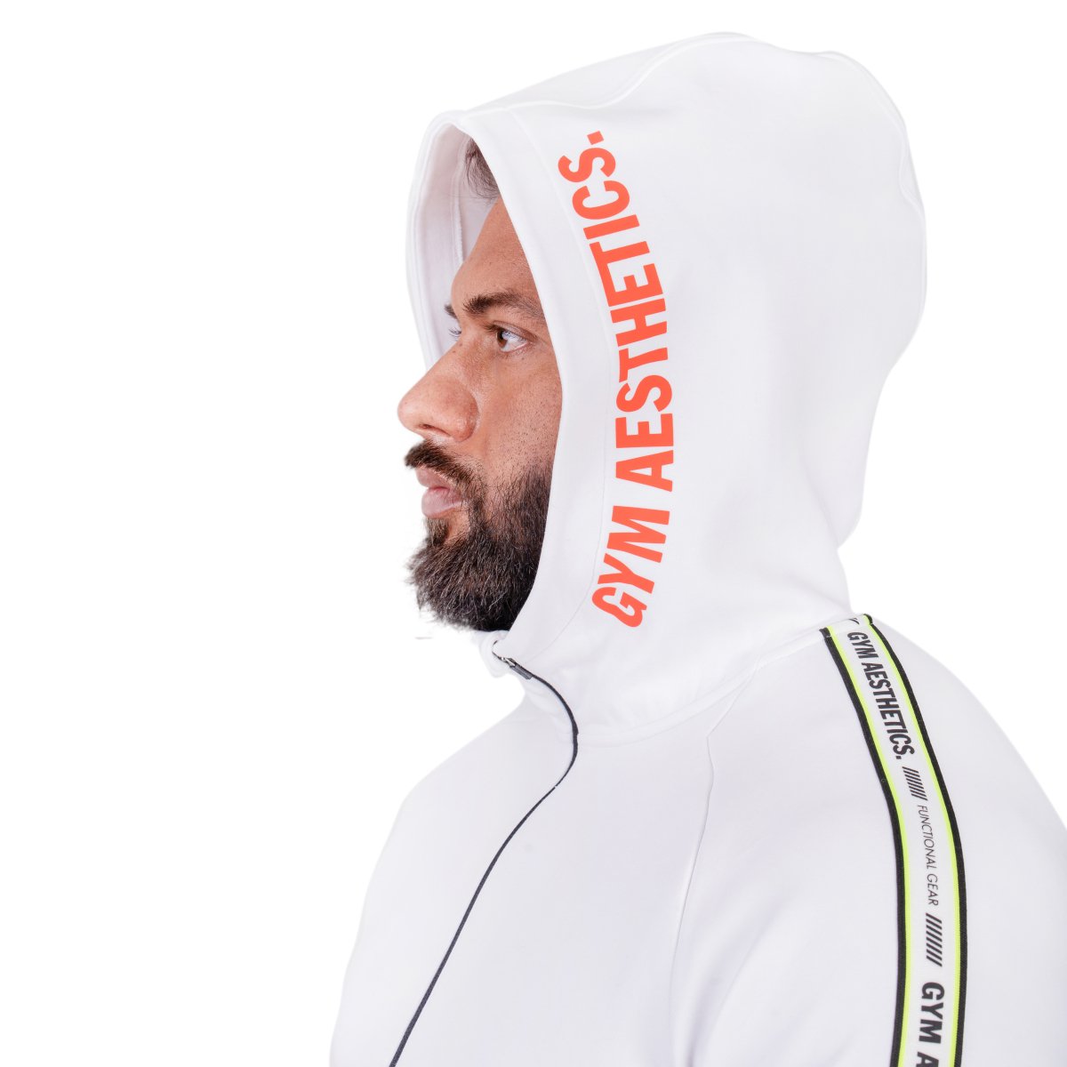 Image of Protection Detachable Mask 1/2 Zip Mock Hoodies for Men