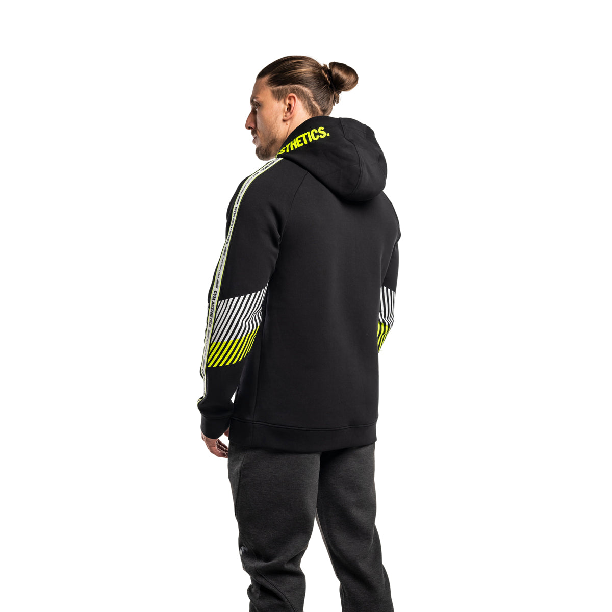 Image of Protection Detachable Mask 1/2 Zip Mock Hoodies for Men