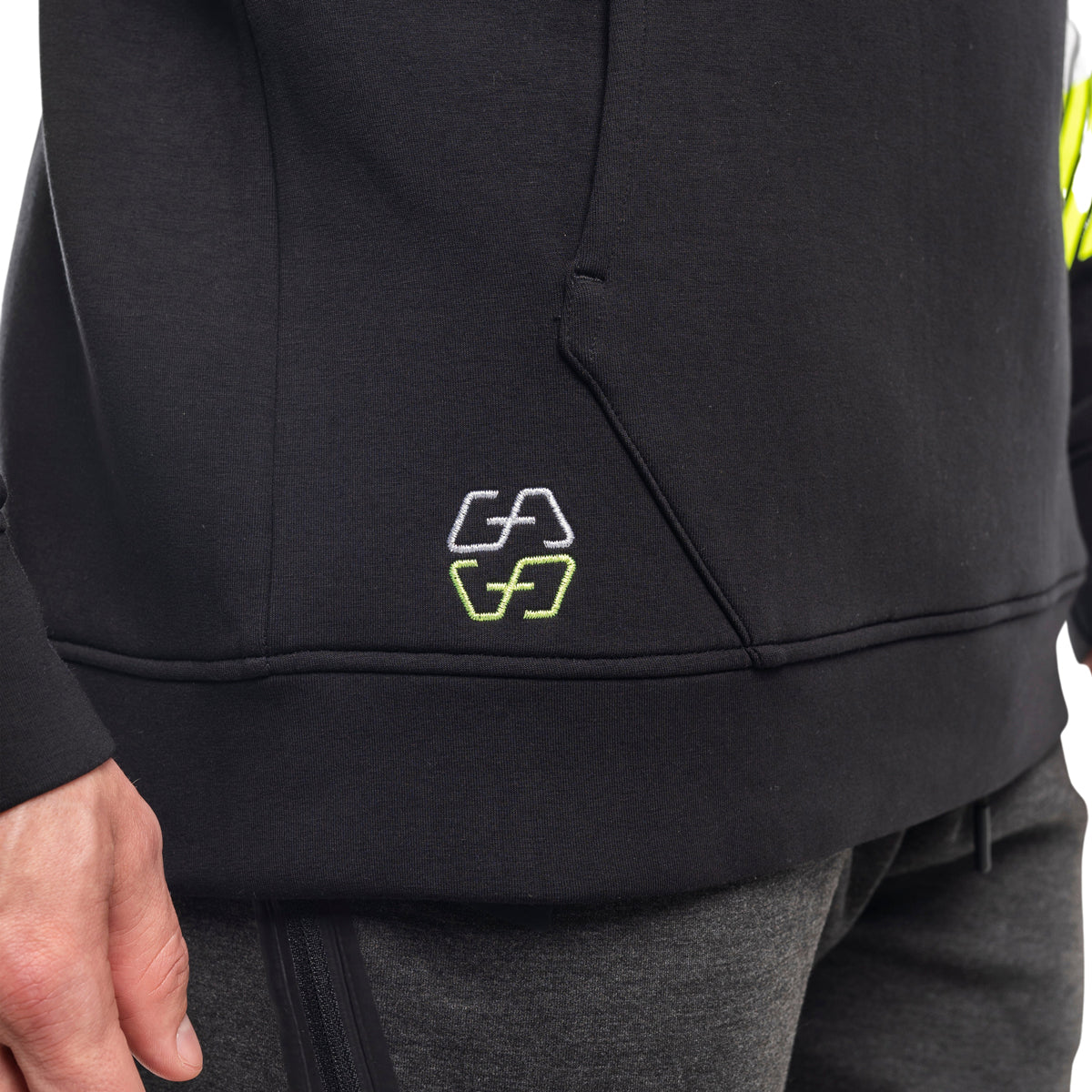 Image of Protection Detachable Mask 1/2 Zip Mock Hoodies for Men