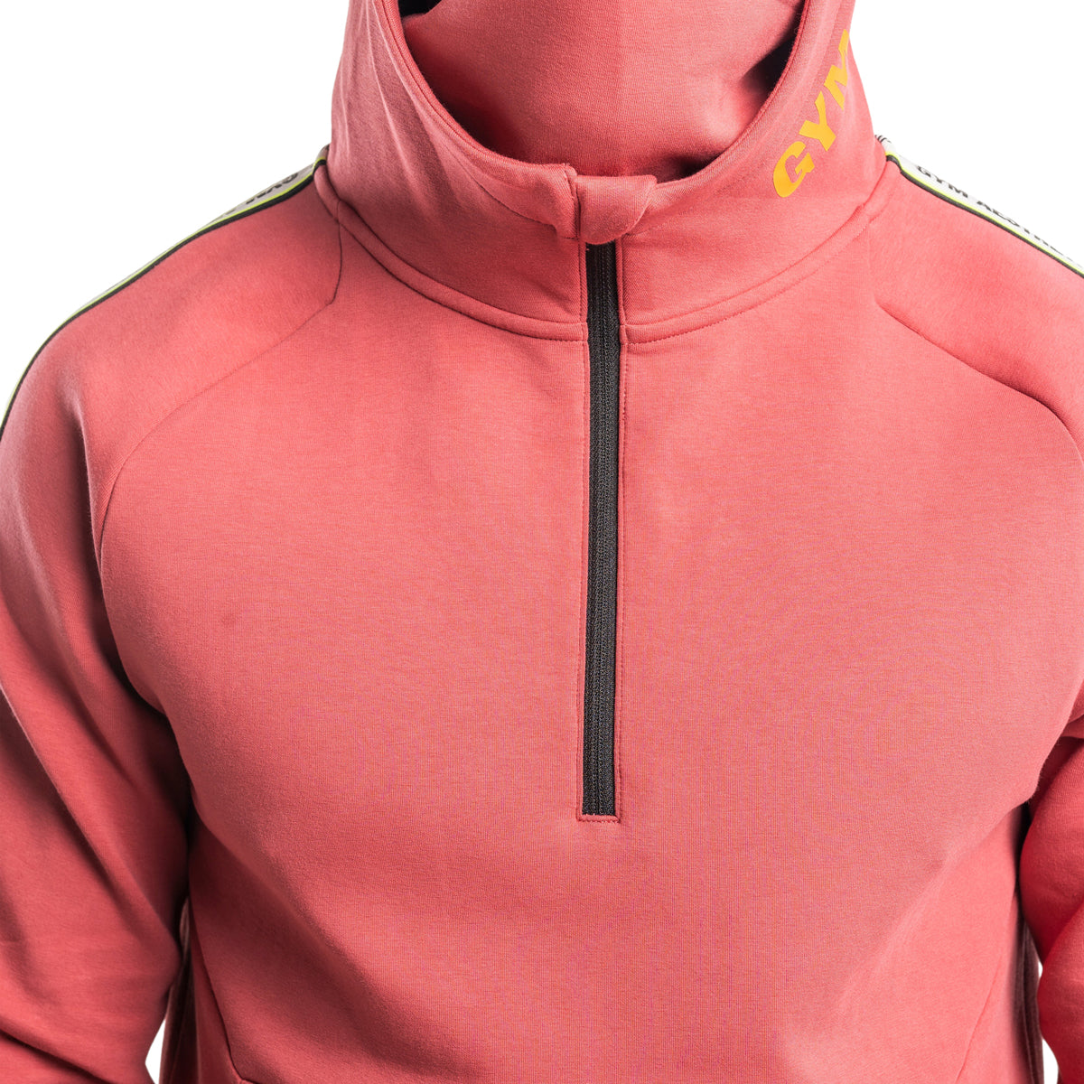 Image of Protection Detachable Mask 1/2 Zip Mock Hoodies for Men