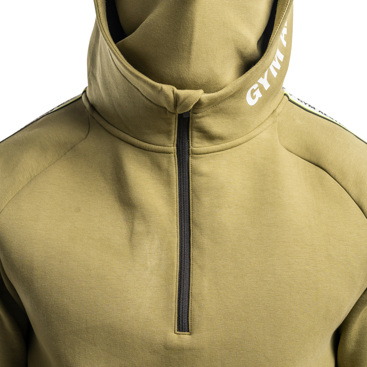 Image of Protection Detachable Mask 1/2 Zip Mock Hoodies for Men