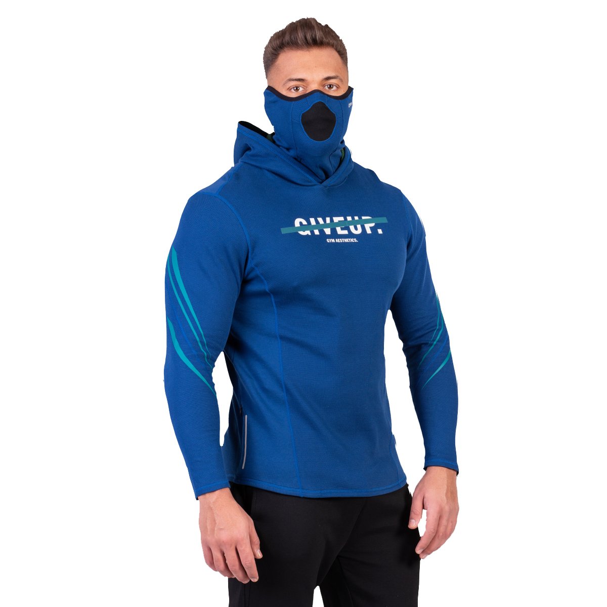 Image of Protection Detachable Mask Hooded T Shirt for Men