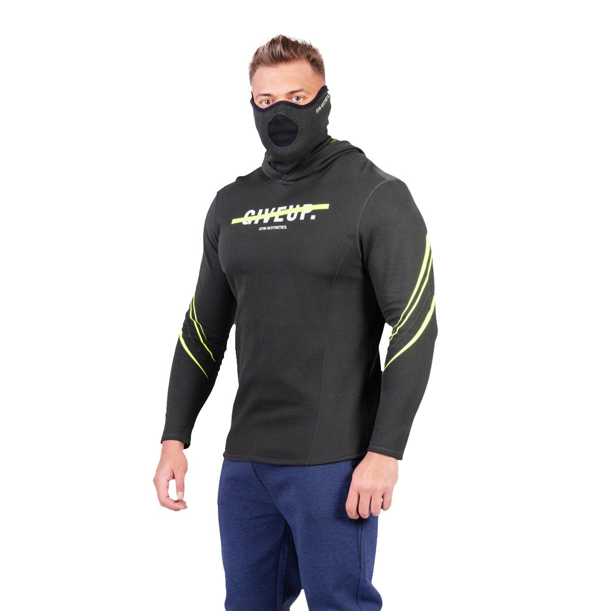 Image of Protection Detachable Mask Hooded T Shirt for Men
