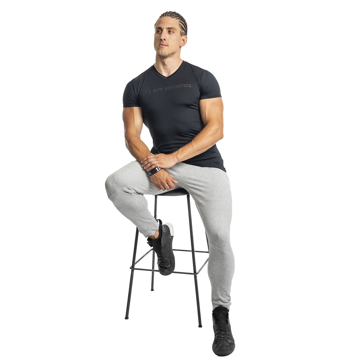 Image of V-Neck Tight-Fit T-Shirt Intensity for Men