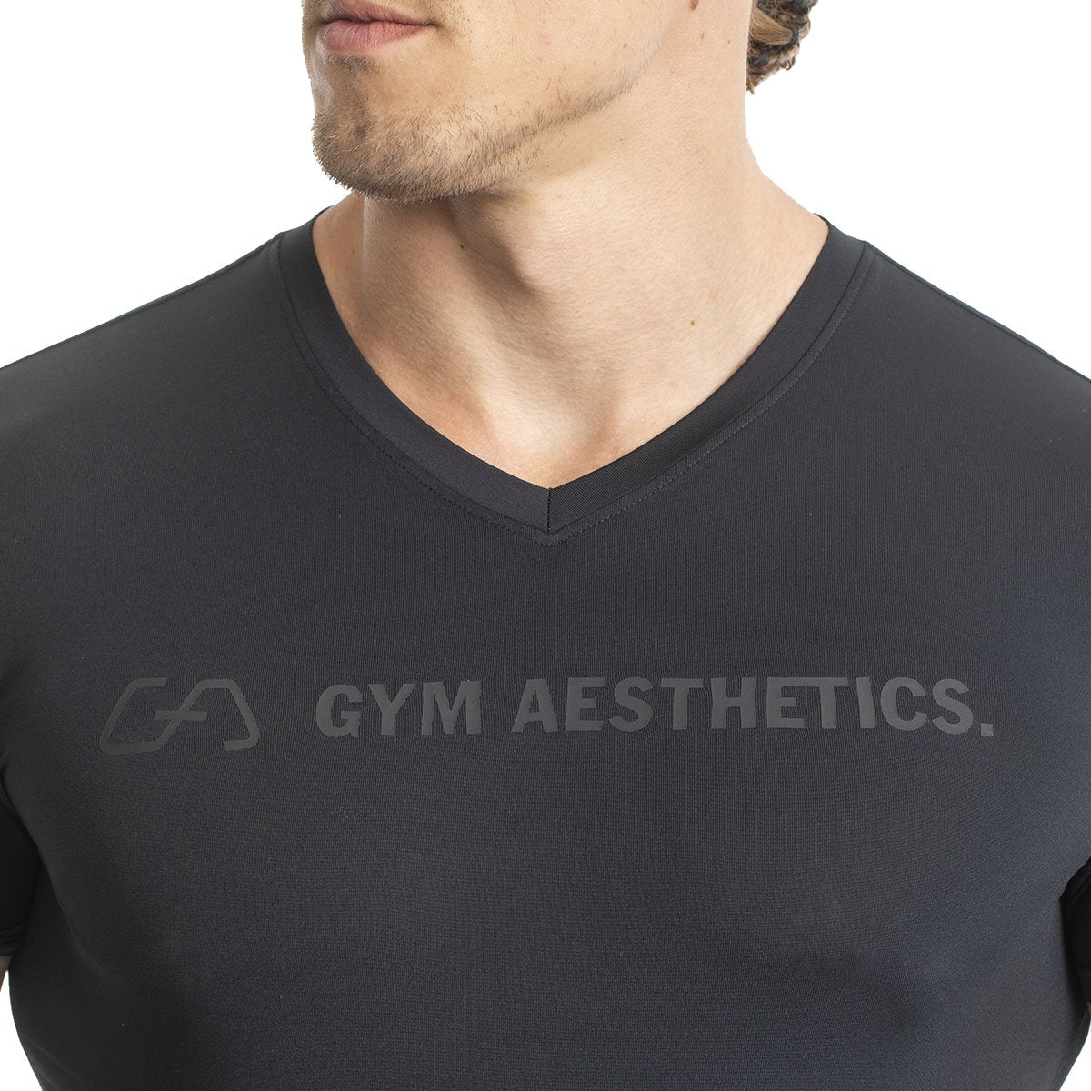 Image of V-Neck Tight-Fit T-Shirt Intensity for Men