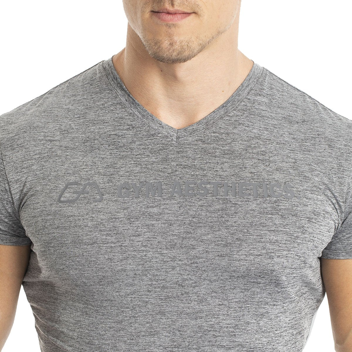 Image of V-Neck Tight-Fit T-Shirt Intensity for Men