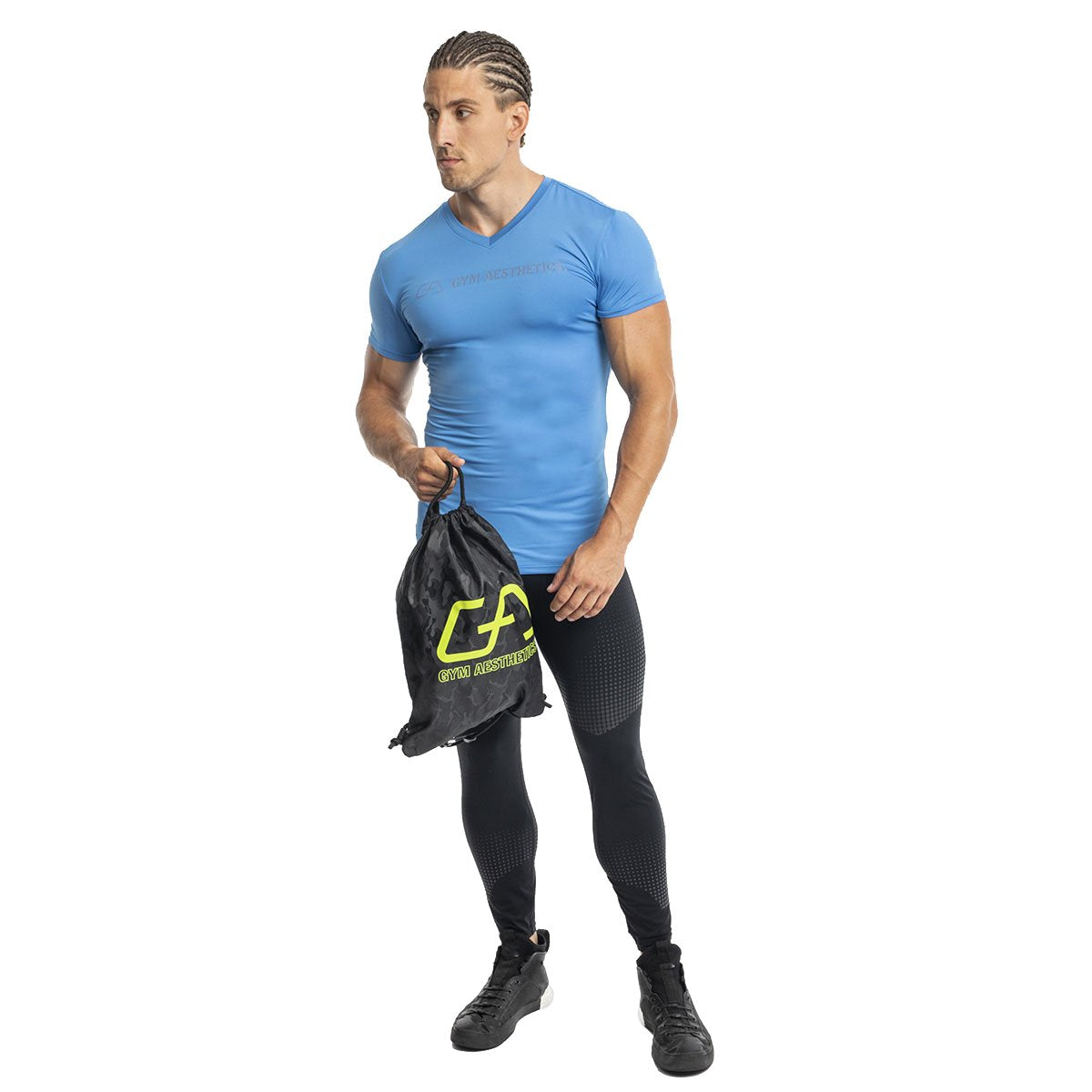 Image of V-Neck Tight-Fit T-Shirt Intensity for Men