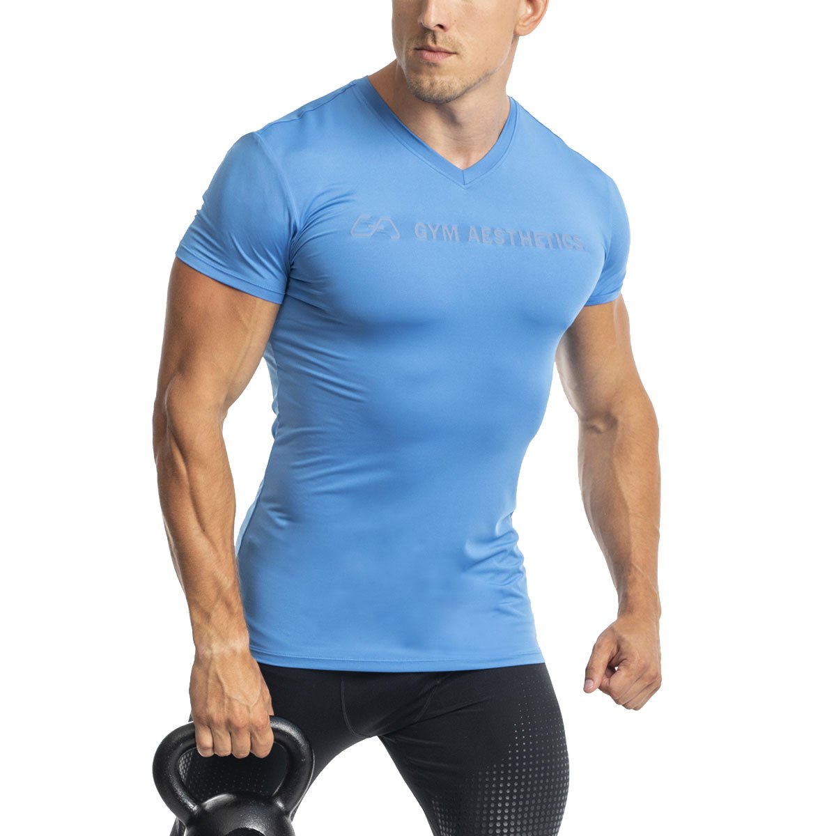 Image of V-Neck Tight-Fit T-Shirt Intensity for Men